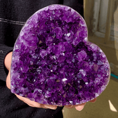 Grand Coeur en Améthyste Brute | Lithothérapie Stéphanie