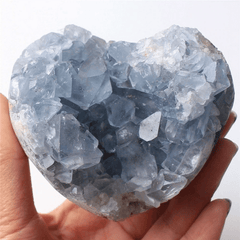 Coeur en Célestine Brute | Lithothérapie Stéphanie