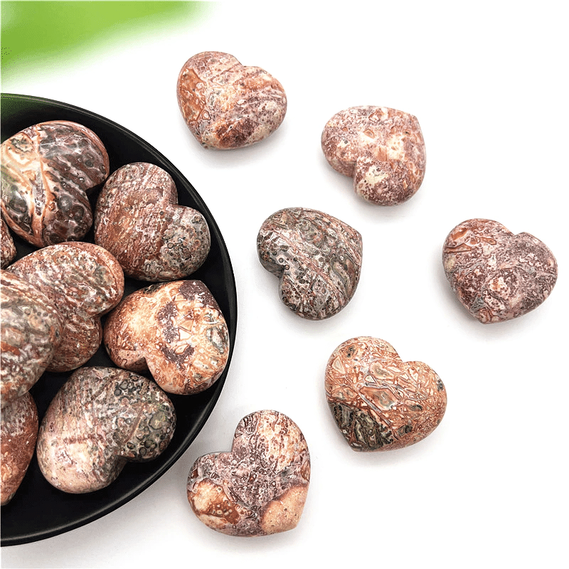 Coeur en Jaspe Léopard | Lithothérapie Stéphanie