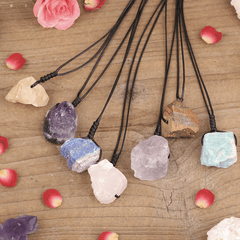 Collier Cordon en Pierre Naturelle Brute | Lithothérapie Stéphanie