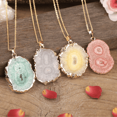 Collier Druse en Agate Naturelle | Lithothérapie Stéphanie