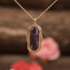 Collier Ovale en Améthyste | Lithothérapie Stéphanie