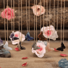Collier Papillon en Pierres Naturelles | Lithothérapie Stéphanie