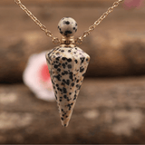 Collier Pendule en Jaspe Dalmatien | Lithothérapie Stéphanie