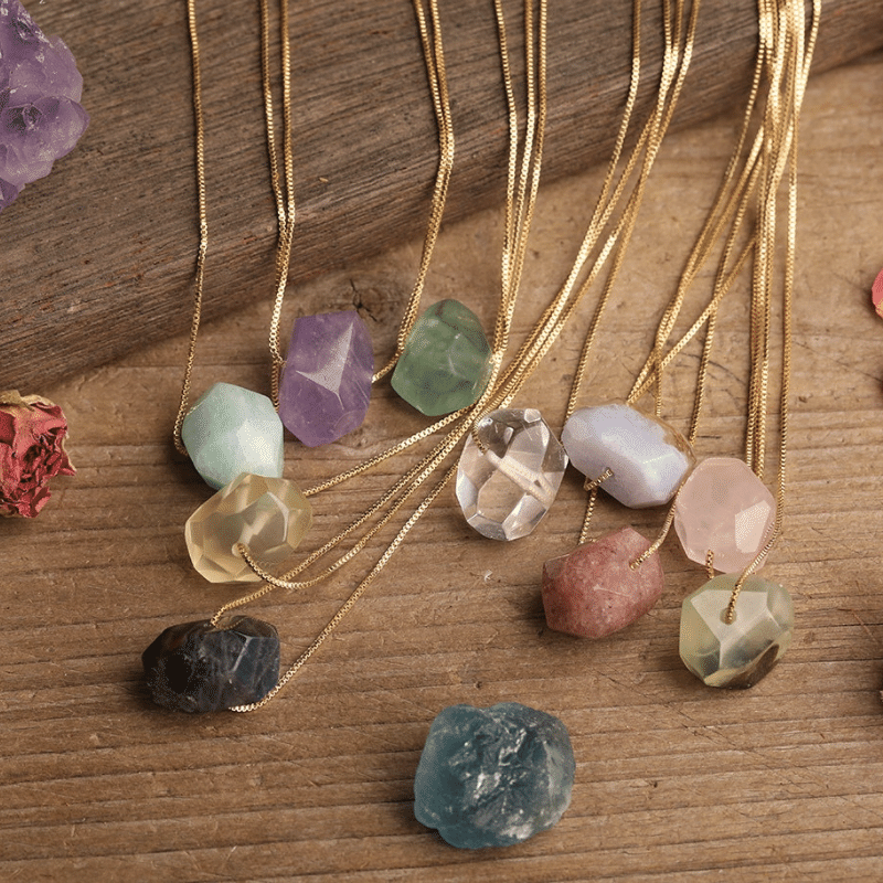 Collier en Pierre Naturelle Polie | Lithothérapie Stéphanie