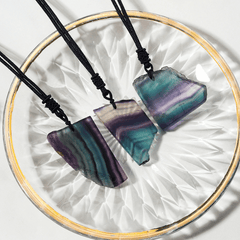 Collier Tranche en Fluorite | Lithothérapie Stéphanie