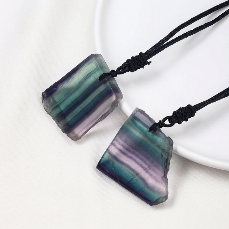 Collier Tranche de Fluorite | Lithothérapie Stéphanie
