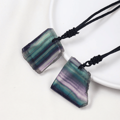 Collier Tranche de Fluorite | Lithothérapie Stéphanie