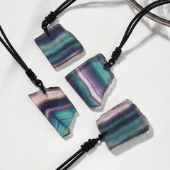 Collier Tranche de Fluorine | Lithothérapie Stéphanie