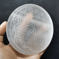 Fleur de Vie en Pierre de Sélénite | Lithothérapie Stéphanie