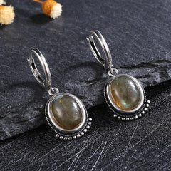 Boucles d'Oreilles en Labradorite et Argent 925