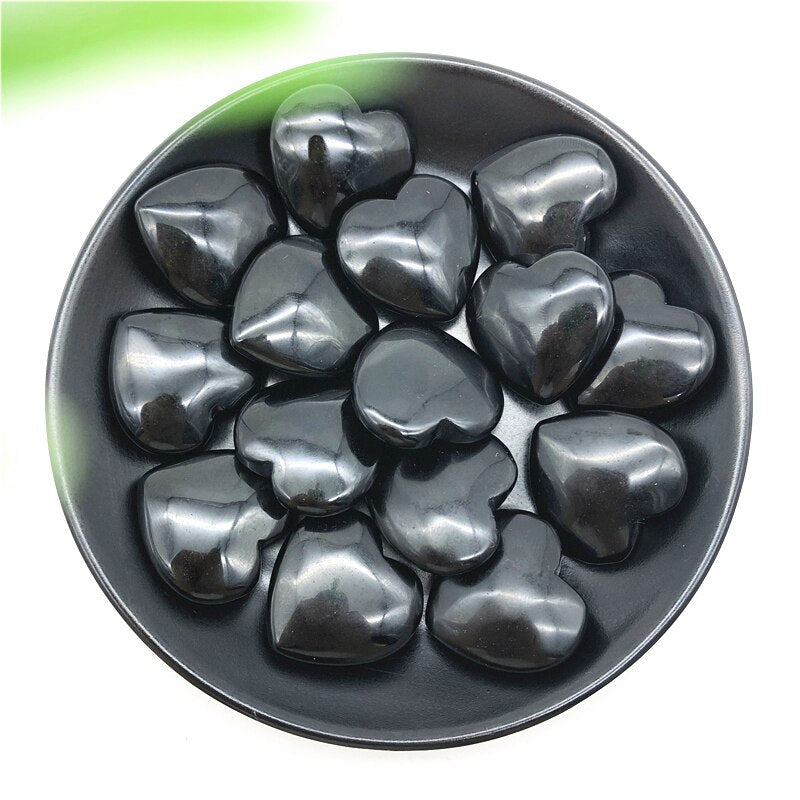 Coeur en Obsidienne Noire l Lithothérapie Stéphanie