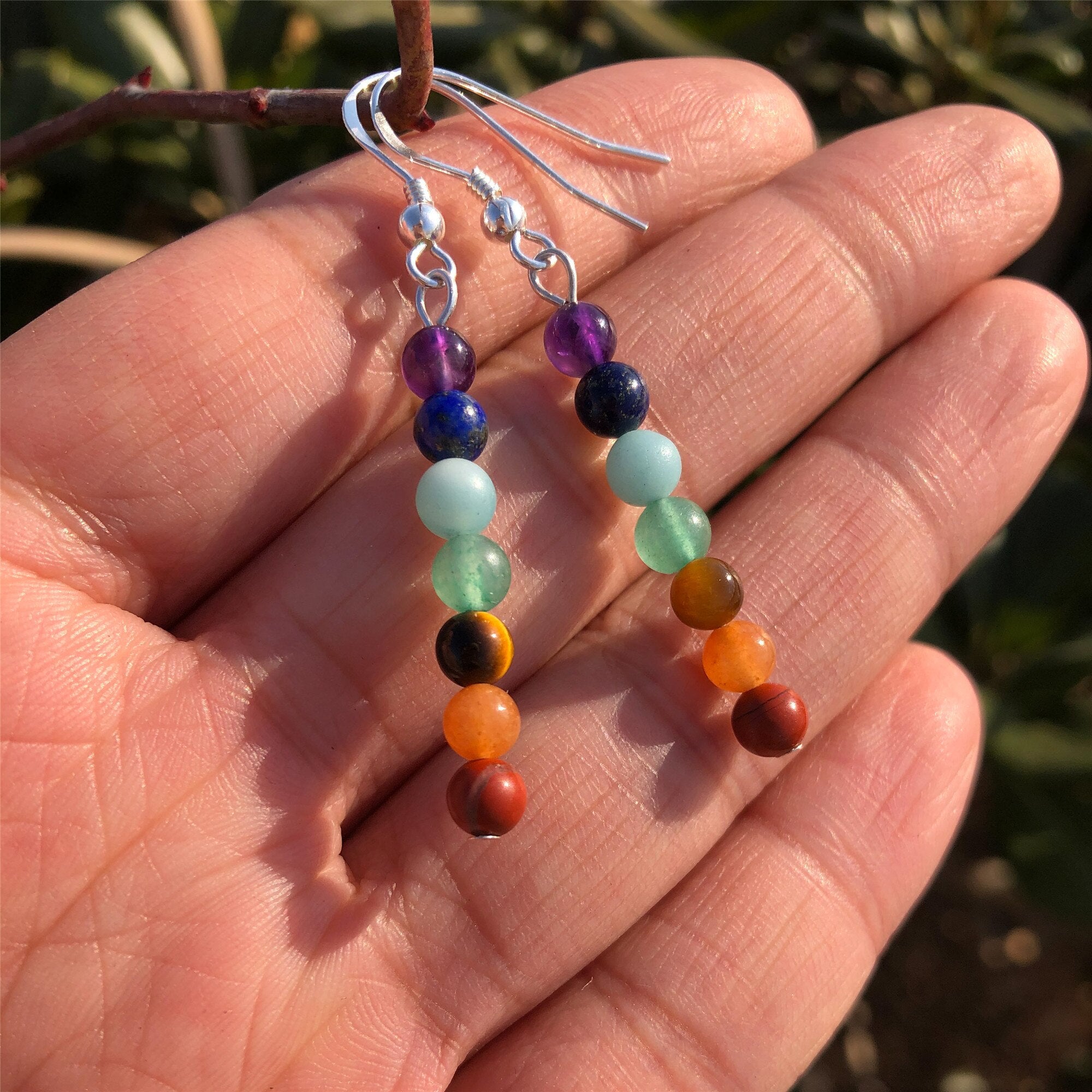Boucles d'Oreilles 7 Chakras | Lithothérapie Stéphanie