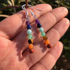 Boucles d'Oreilles 7 Chakras | Lithothérapie Stéphanie