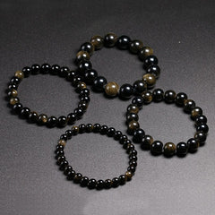 Bracelet en Pierre Obsidienne Dorée | Lithothérapie Stéphanie