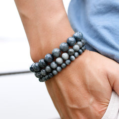 Bracelet Homme en Oeil d'Aigle | Lithothérapie Stéphanie