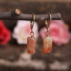 Boucles d'Oreilles en Pierre de Soleil