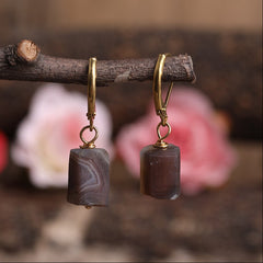 Boucles d'Oreilles en Agate Botswana