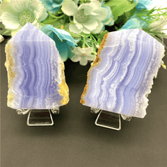 Petite Tranche d'Agate Blue Lace Naturelle | Lithothérapie Stéphanie