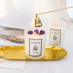 Bougie avec Cristaux | Grand Format | Lithothérapie Stéphanie