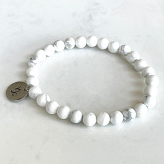 Bracelet Zodiaque en Pierre Howlite | Lithothérapei Stéphanie