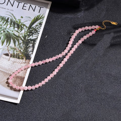 Collier Ras du Cou en Quartz Rose | Lithothérapie Stéphanie