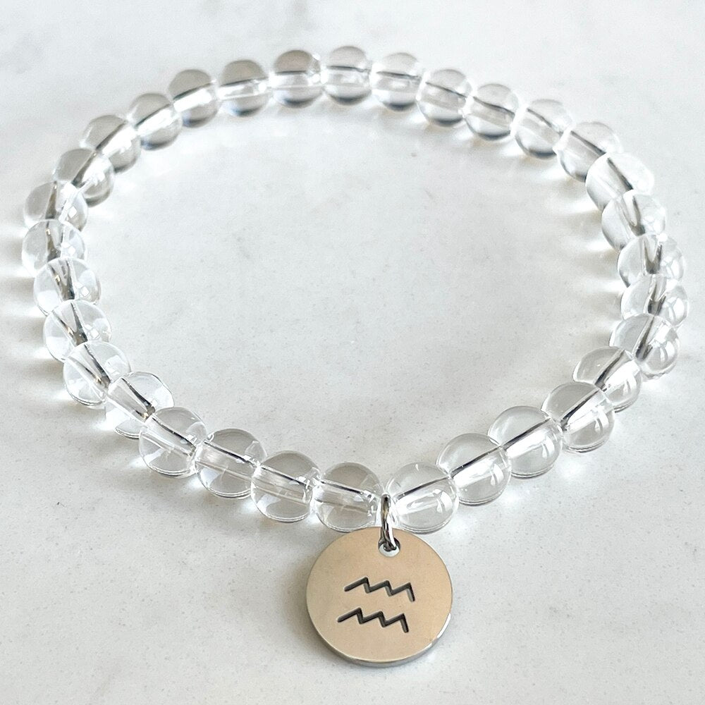 Bracelet Zodiaque en Cristal de Roche | Lithothérapie Stéphanie