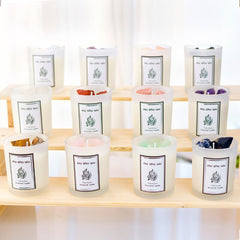 Bougie Infusée aux Cristaux | Grand Format | Lithothérapie Stéphanie