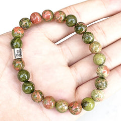 Bracelet Zodiaque en Pierre Unakite |  Lithothérapie Stéphanie