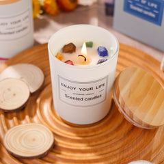 Bougie Cristaux | 7 Chakras | Lithothérapie Stéphanie