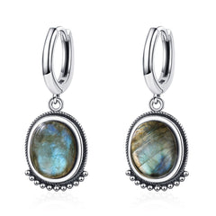 Boucles d'Oreilles en Labradorite et Argent 925