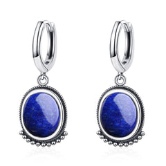 Boucles d'Oreilles en Lapis Lazuli et Argent 925