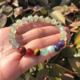 Bracelet 7 Chakras en Préhnite | Lithothérapie Stéphanie