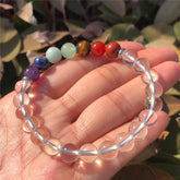 Bracelet 7 Chakras en Cristal de Roche | Lithothérapie Stéphanie