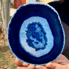Tranche d'Agate Bleue | Lithothérapie Stéphanie