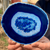 Tranche d'Agate Naturelle | Bleue | Lithothérapie Stéphanie