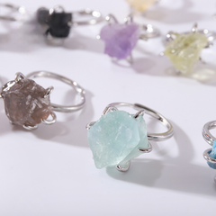 Bague Fluorite Argenté (Ajustable)