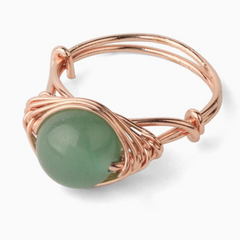 Bague Aventurine Verte en Pierre