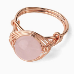 Bague Quartz Rose en Pierre