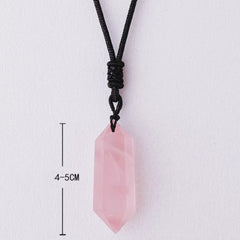 Pendentif Pointe de Cristal Quartz Rose