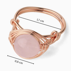 Bague Quartz Rose en Pierre