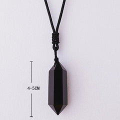 Pendentif Pointe de Cristal Obsidienne