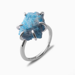 Bague Apatite Argenté (Ajustable)