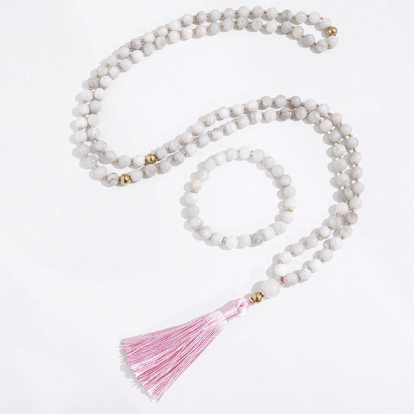 Mala en Agate Blanche | Lithothérapie Stéphanie