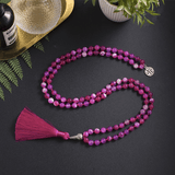 Collier Mala en Agate Rose | Lithothérapie Stéphanie