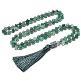 Collier Mala Bouddhiste en Agate Verte | Lithothérapie Stéphanie