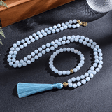 Collier Mala en Aigue Marine | Lithothérapie Stéphanie