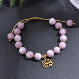 Collier Mala en Kunzite + Bracelet Offert