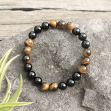 Collier Mala en Onyx et Oeil de Tigre + Bracelet Offert