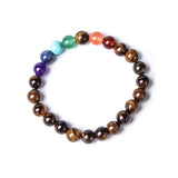 Collier Mala 7 Chakras en Oeil de Tigre + Bracelet Offert